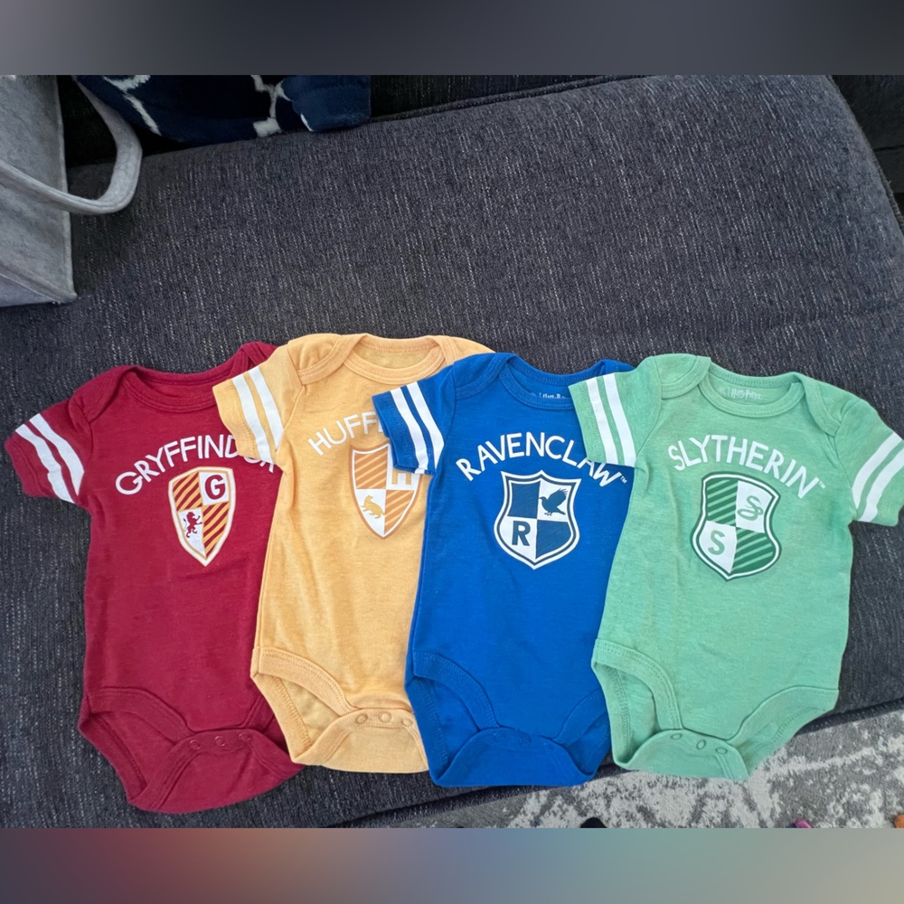 Harry Potter houses set of onesies.